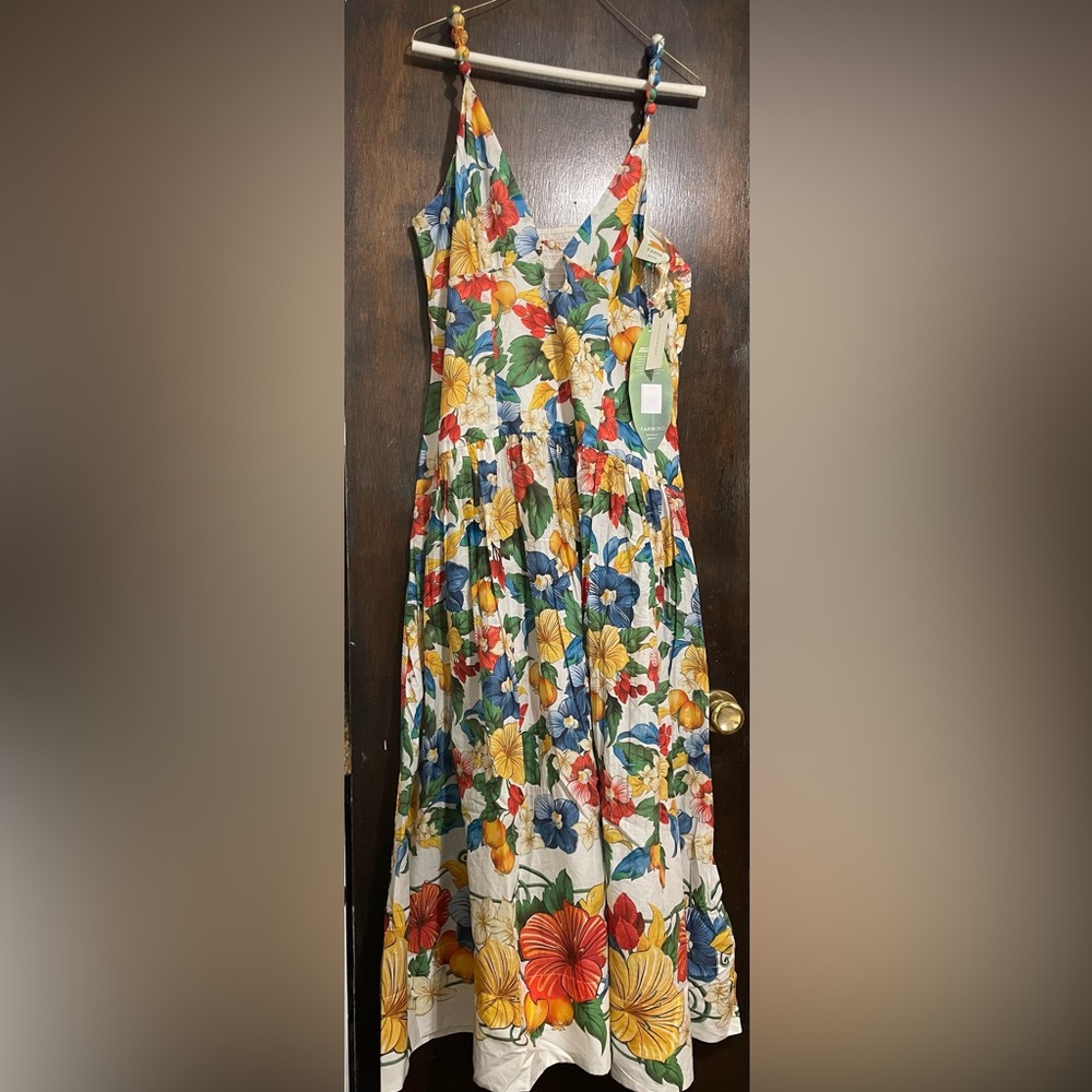 FARM Rio Tropical Cotton White Floral Midi Dress XL - Picture 4 of 4